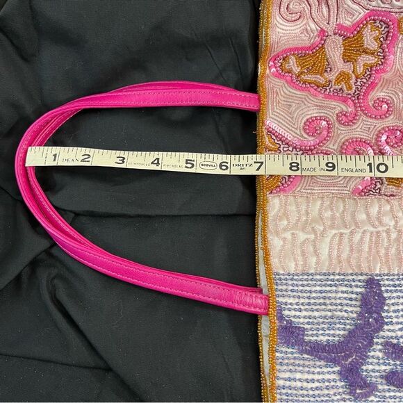 Beaded and Sequin Silk Formal Vintage Purse - Picture 6 of 8